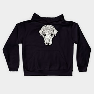 Dog Head Vintage Graphic Illustration Dog Lover Dog Aesthetic Kids Hoodie